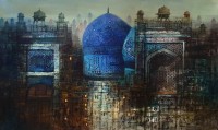 A. Q. Arif, 24 x 42 Inch, Oil on Canvas, Cityscape Painting, AC-AQ-519